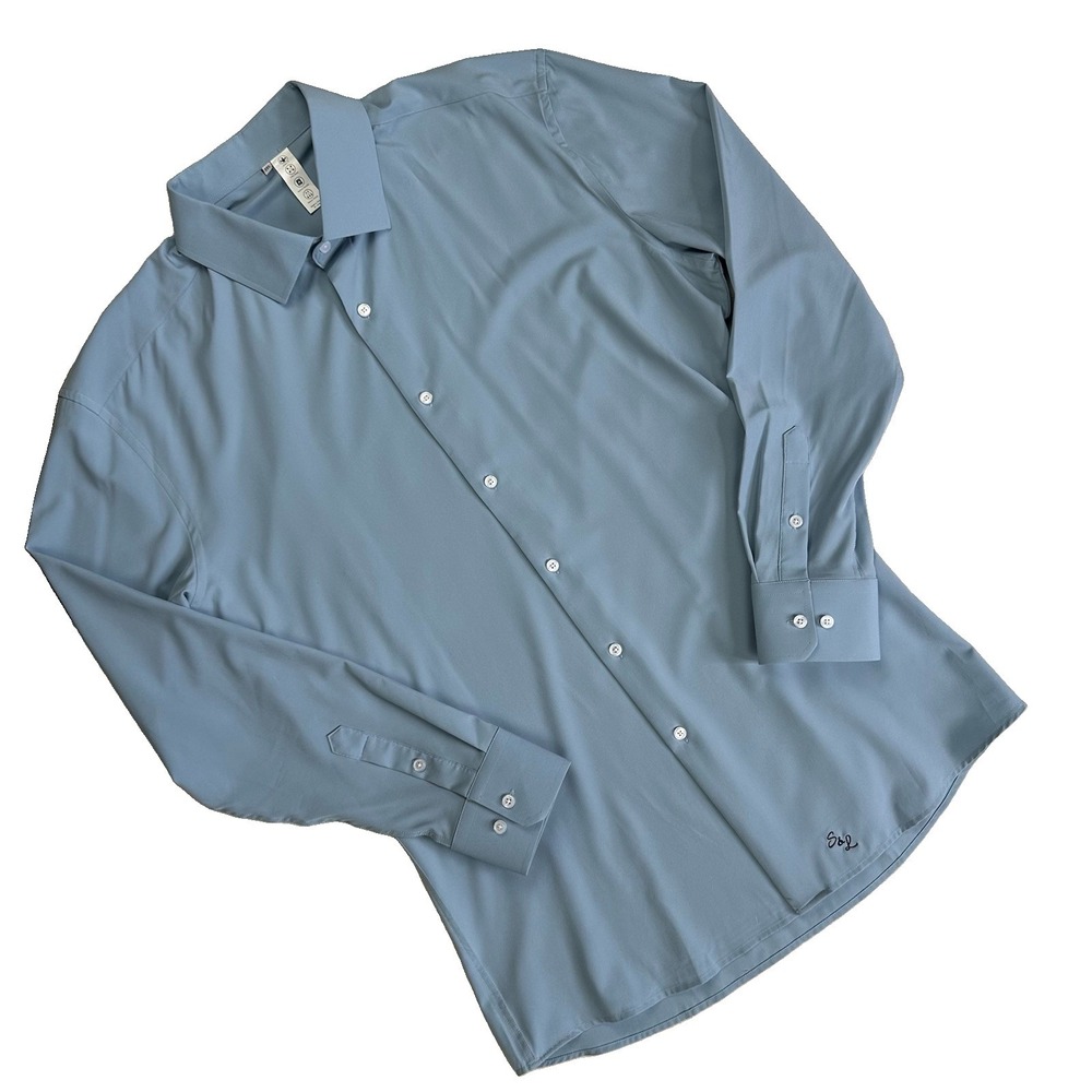 State & Liberty Stretch Performance Shirt Button Long Sleeve Men 2XL Blue